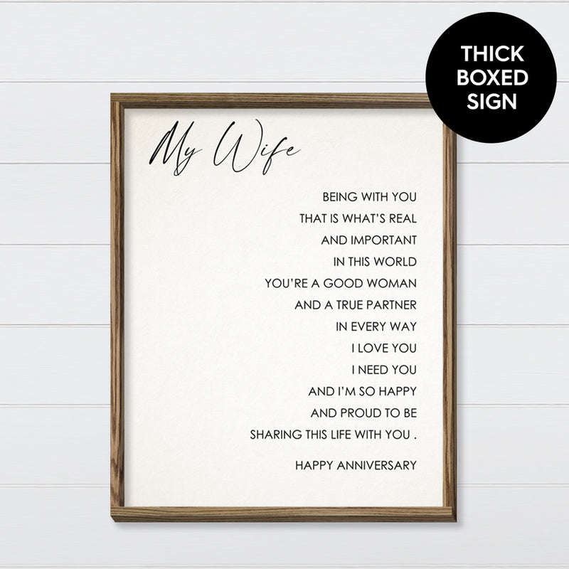 To My Wife - Canvas & Wood Sign Wall Art