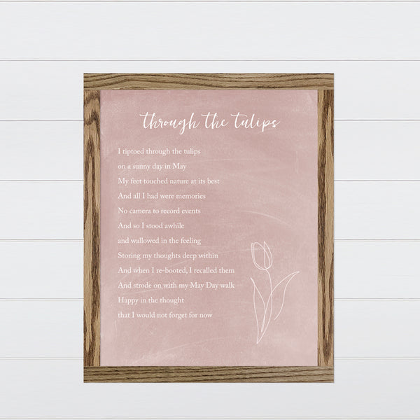 Tulip Poem - Canvas & Wood Sign Wall Art