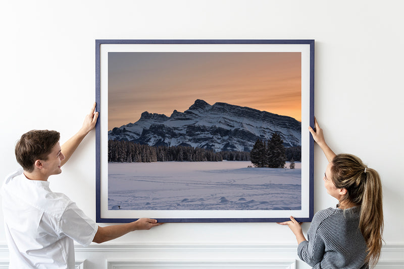 Two Jack Lake in Winter  Fine Art Print - Giclee Fine Art Print Poster or Canvas