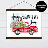 Valentines Day Truck Canvas & Wood Sign Wall Art
