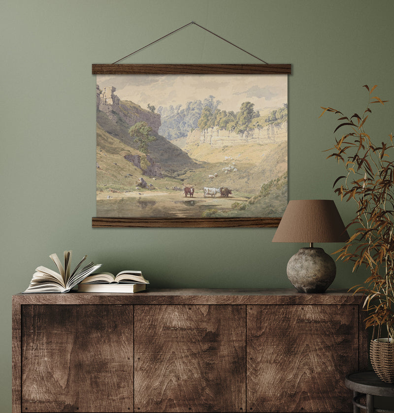 Valley Cows Vintage Painting Giclee Fine Art Print Poster or Canvas
