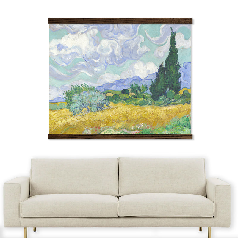 Van Gogh Wheatfield and Cypresses Painting Print on Large Canvas