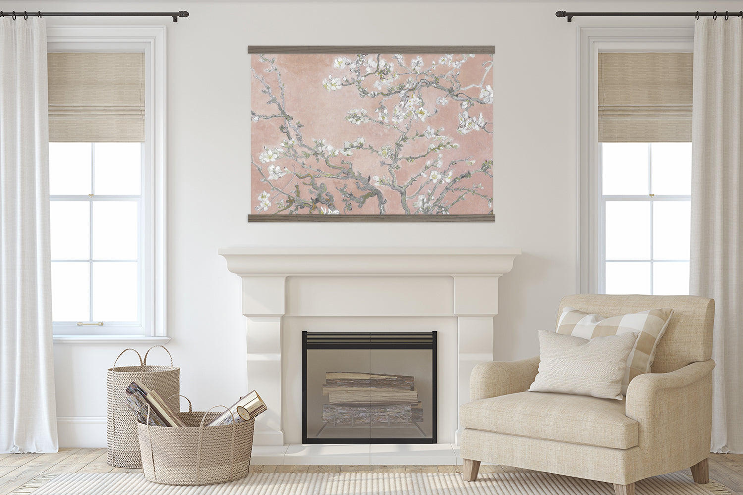 Pink Van Gogh Almond Blossoms Extra Large Canvas Art