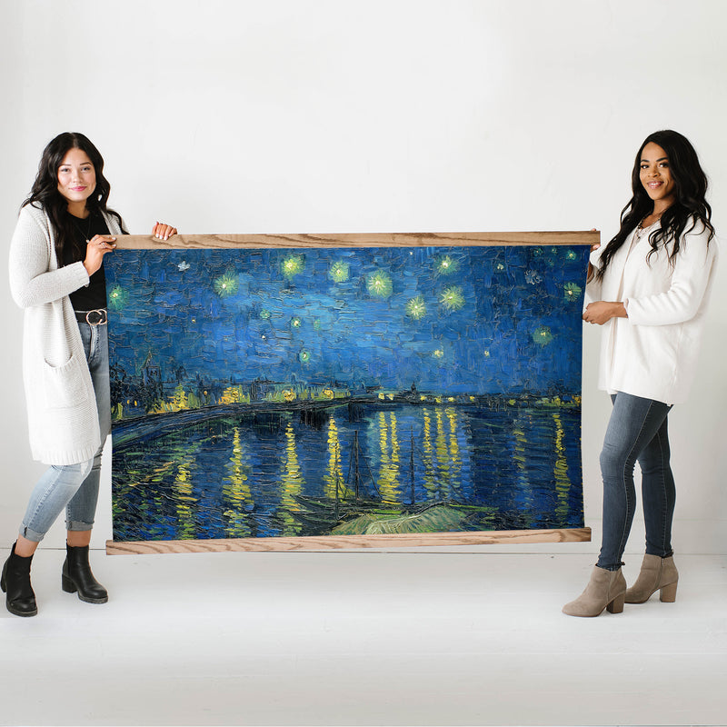 Van Gogh Painting Reproduction on Large Canvas - Starry Night Over The Rhone