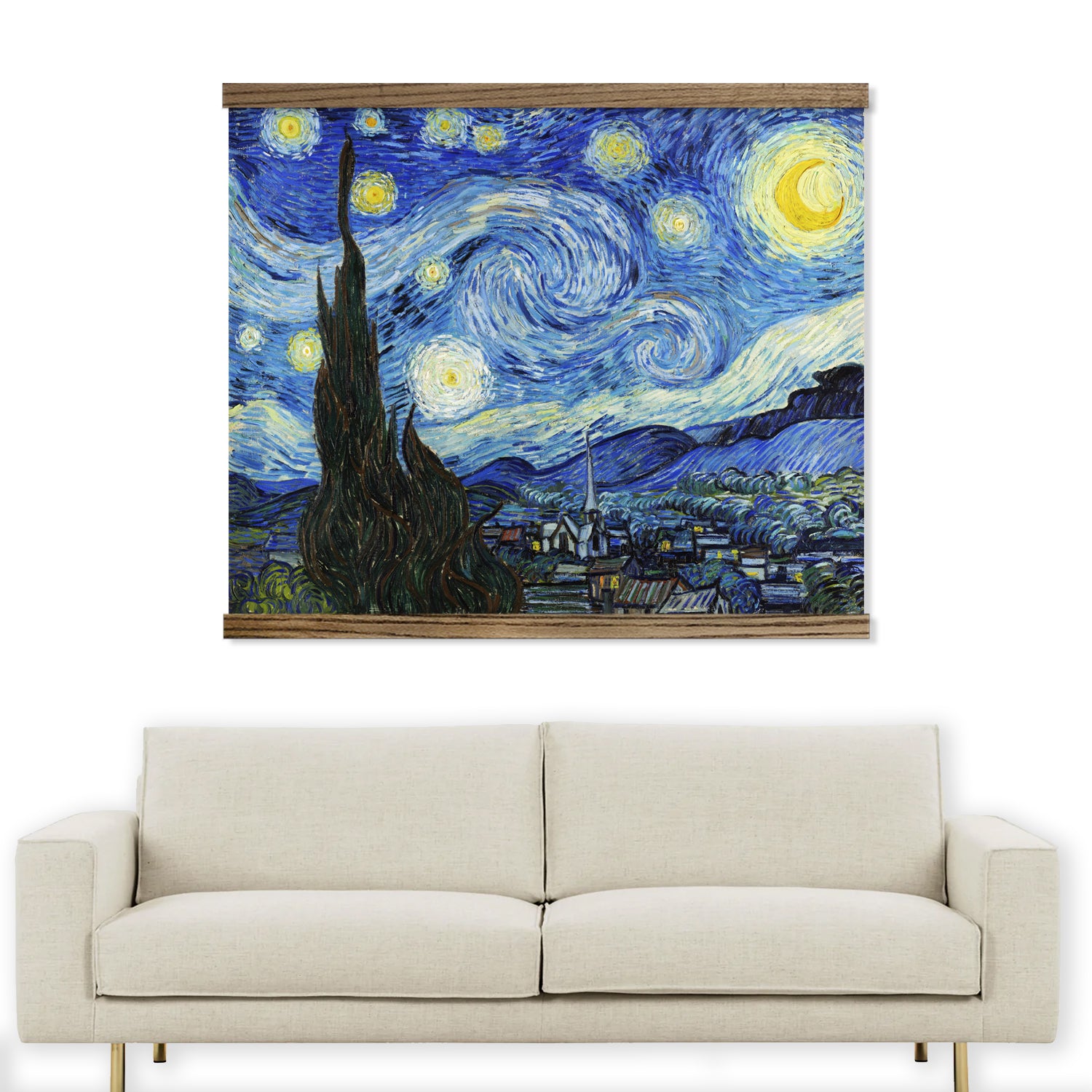 Van Gogh Starry Night - Large Framed Canvas Wall Art