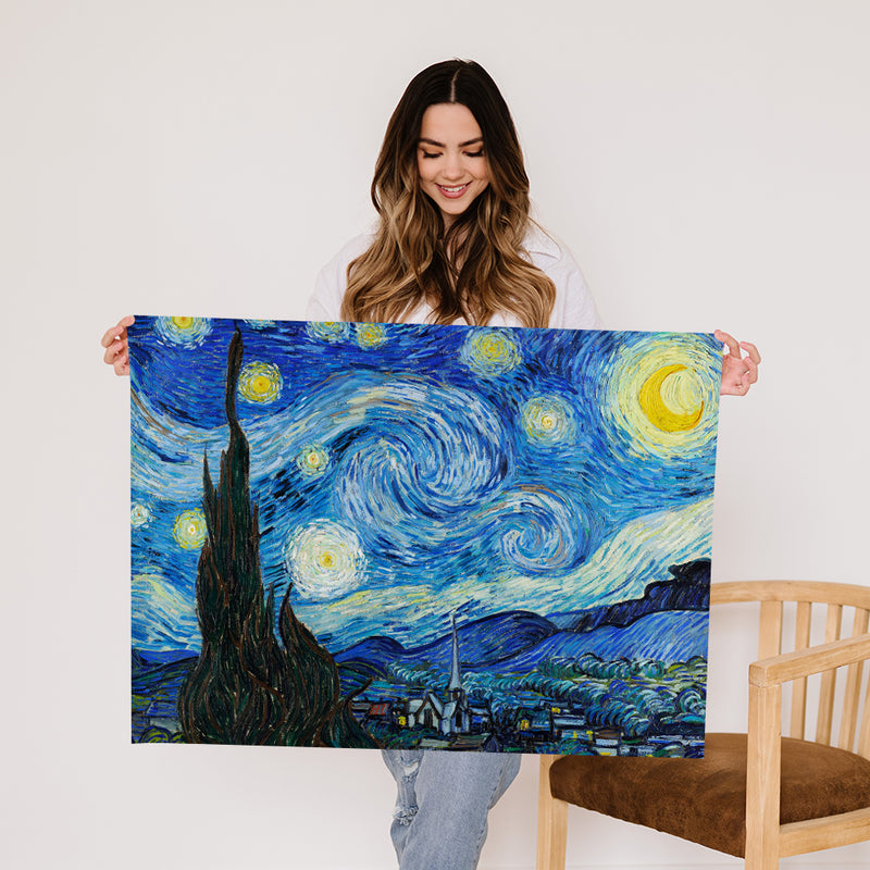 5 Panel Wall Art Canvas Set Abstract Starry Night Picture By Van