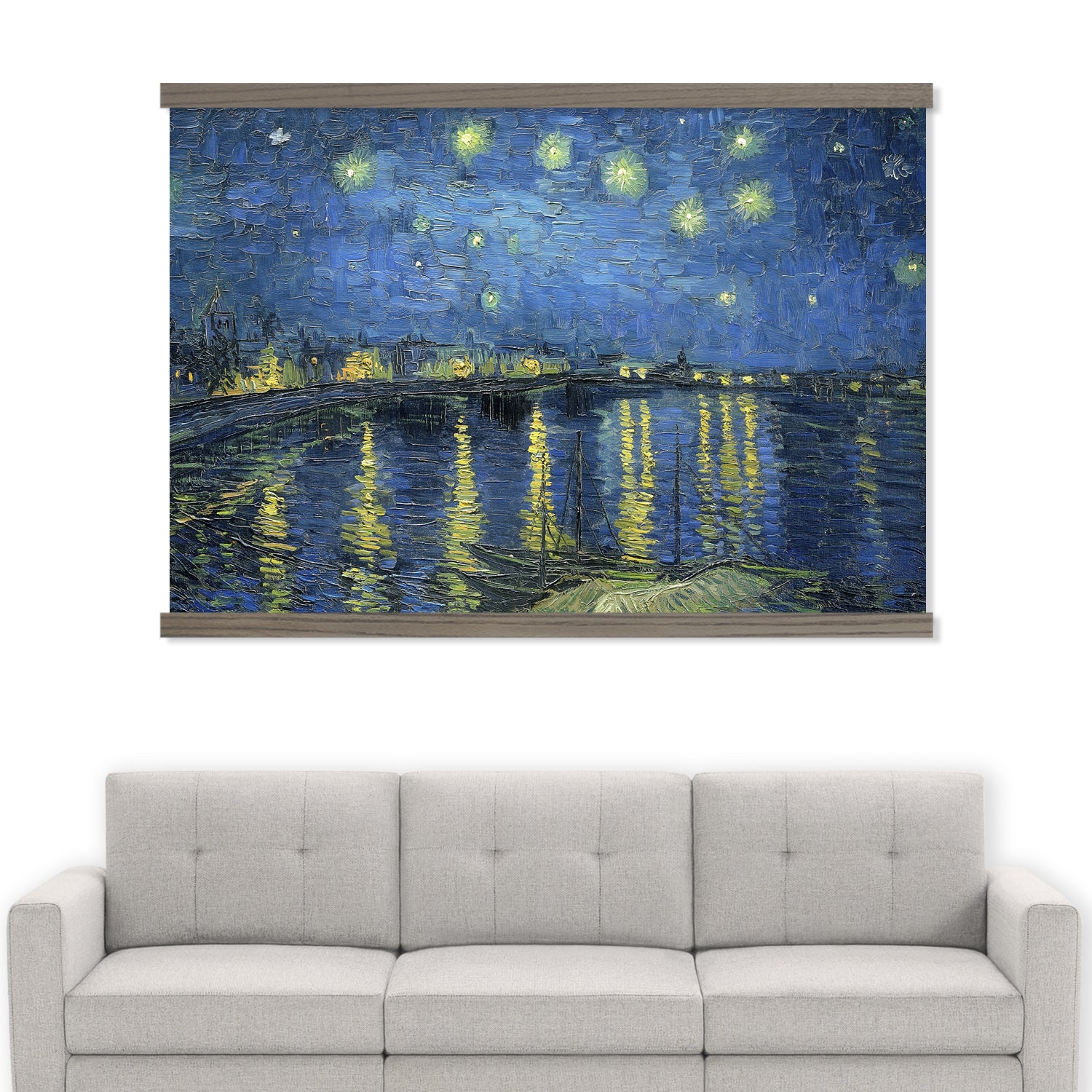 Van Gogh Painting Reproduction on Large Canvas - Starry Night Over The Rhone