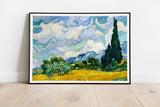 Van Gogh What Field with Cypresses Fine Art Print - Giclee Fine Art Print Poster or Canvas