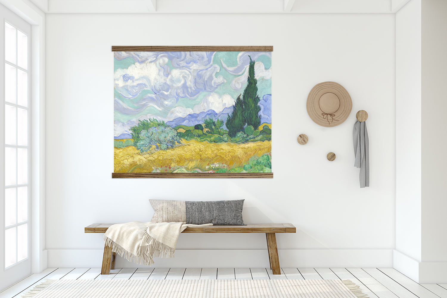 Van Gogh Wheatfield and Cypresses Painting Print on Large Canvas