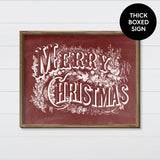 Vintage Merry Christmas Canvas & Wood Sign Wall Art