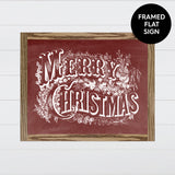 Vintage Merry Christmas Canvas & Wood Sign Wall Art