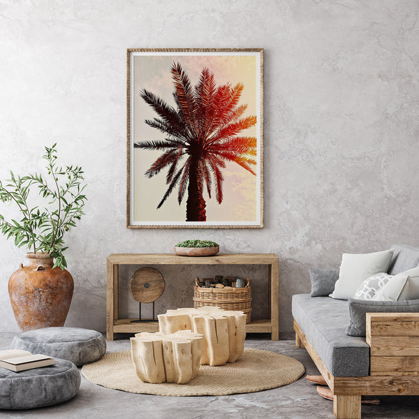 Vintage Palm Tree  Fine Art Print - Giclee Fine Art Print Poster or Canvas