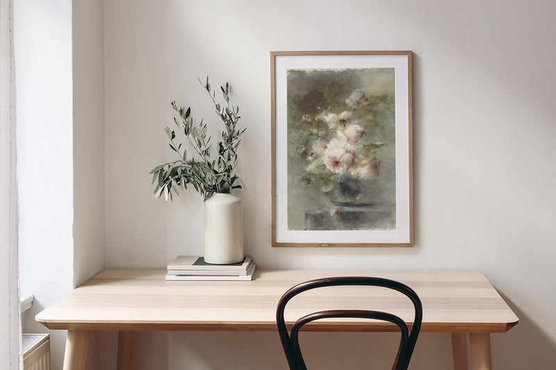 Vintage Rose Painting Canvas & Wood Sign Wall Art
