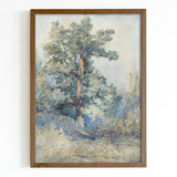 Watercolor Oak Tree - Soft Earthy Colors Art Print