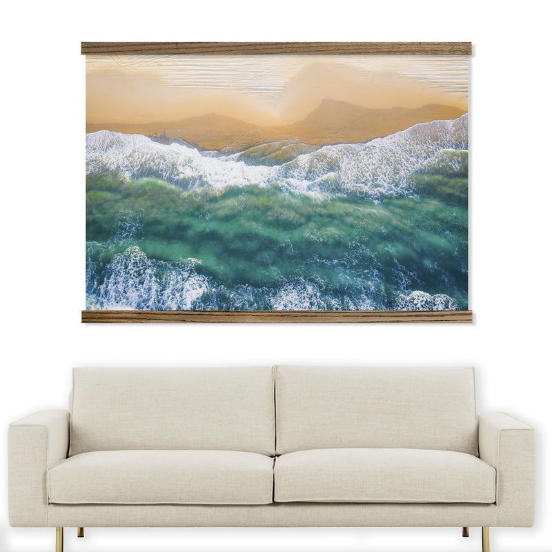 Waves Beach Aerial Canvas Print - Extra Large Wall Art