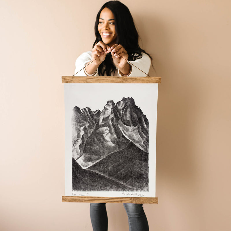 Black and White Vintage Art Print of Waxenstein Mountain in Germany