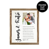 Wedding Vows & Names Canvas & Wood Sign Wall Art