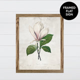 White Magnolia Canvas & Wood Sign Wall Art