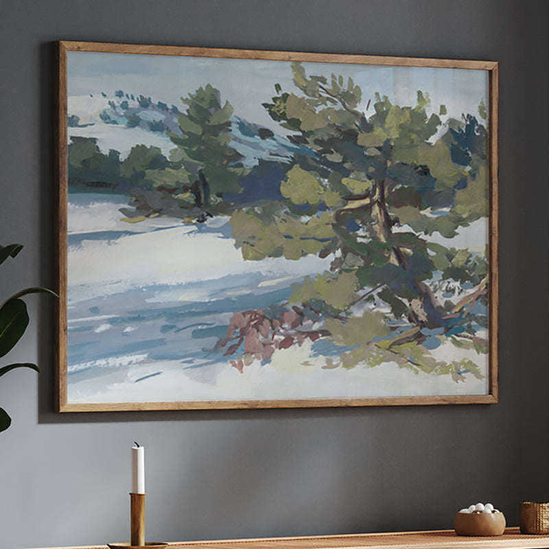 Winter Juniper Print - Modern Impressionist Style Painting