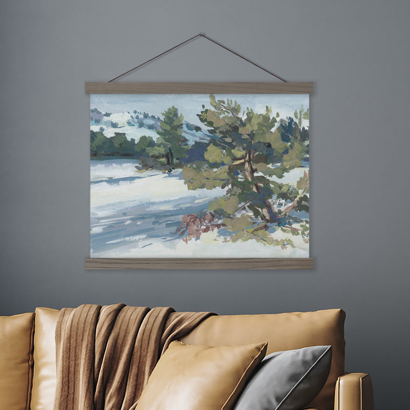Winter Juniper Print - Modern Impressionist Style Painting