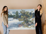 Winter Juniper Print - Modern Impressionist Style Painting