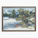 Winter Juniper Print - Modern Impressionist Style Painting