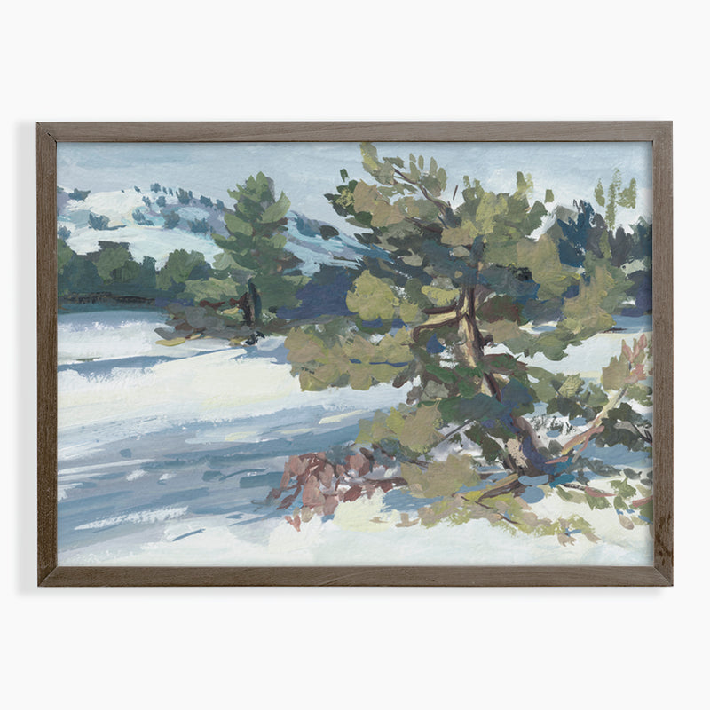 Winter Juniper Print - Modern Impressionist Style Painting