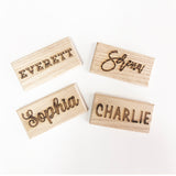 Set of 4 Chunky Wooden Engraved Magnets