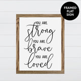 You are Strong Canvas & Wood Sign Wall Art