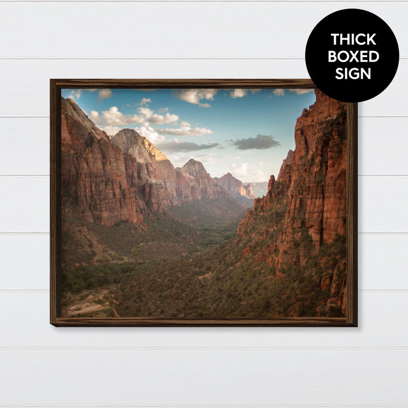 Zion National Park Canvas & Wood Sign Wall Art