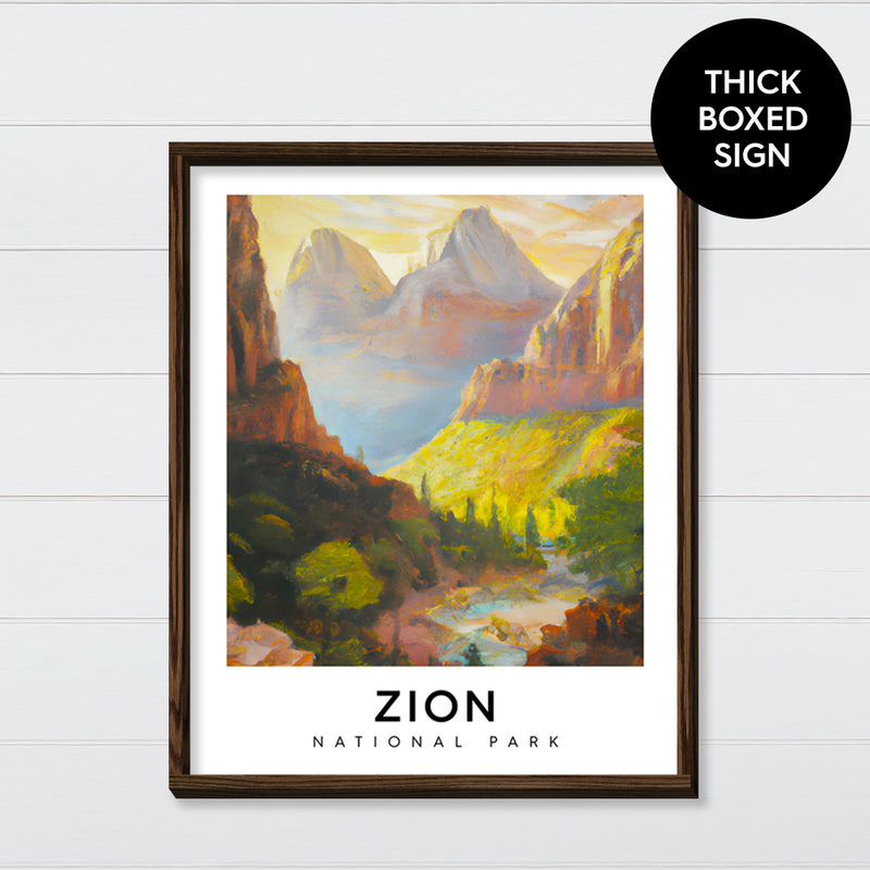 Zion National Park Watercolor - Canvas & Wood Sign Wall Art