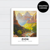 Zion National Park Watercolor - Canvas & Wood Sign Wall Art