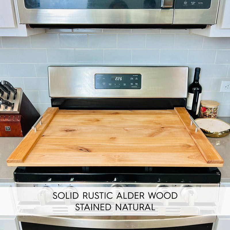 Cute Floral Wreath Engraved Wood Noodle Board Stove Cover